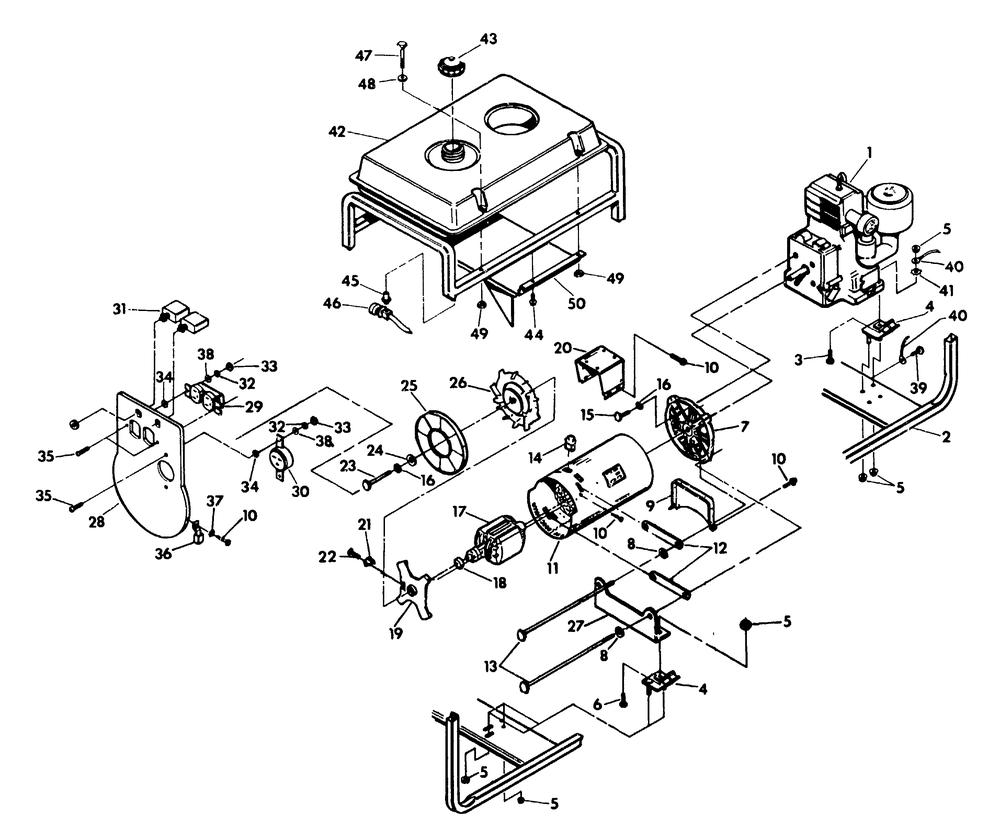T-4000 Series No. 78846 Diagram and Parts List for 5505-0-T4015  Briggs and Stratton Generator